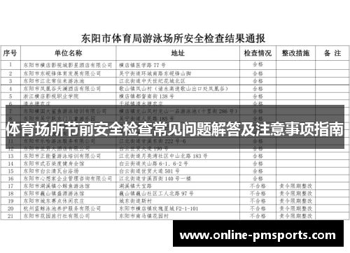 体育场所节前安全检查常见问题解答及注意事项指南